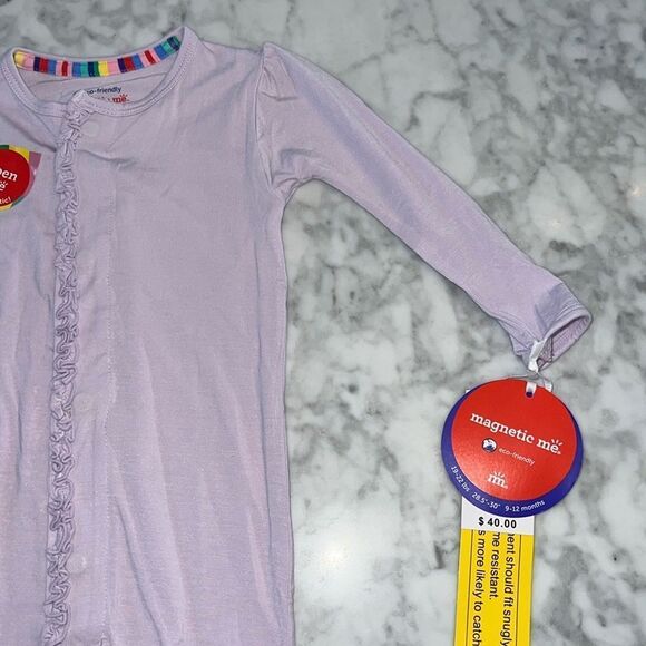 NWT MAGNETIC ME WISTERIA RUFFLE MODAL FOOTIE - Picture 6 of 7